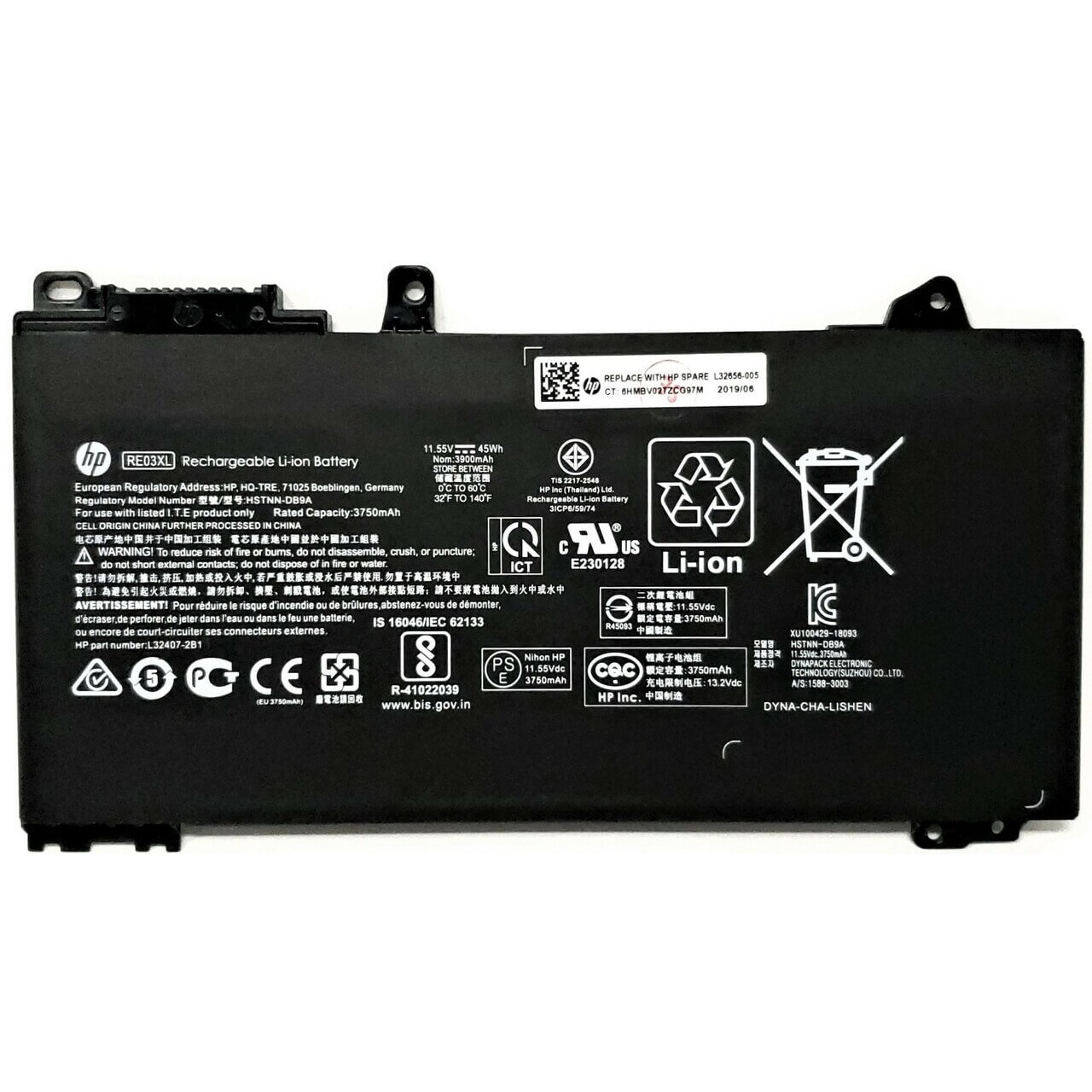 RE03XL Laptop Battery for HP ProBook 430 440 445 450 G7 G6 455R ZHAN 66 Pro 13 G2 14 G2 G3 15 G2 L32656-005 L32407-2C1 541 AC1 بطارية لاب توب اتش بي