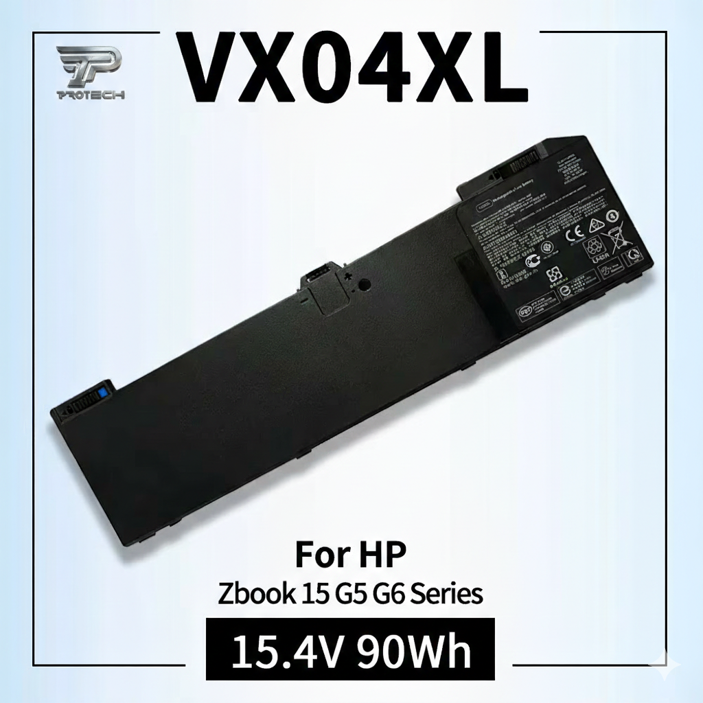 بطارية لاب اتش بي متوافقة مع اجهزة زد بوك VX04XL Laptop Battery for HP Zbook 15 G5 G6 Series 2YW99AV 2YX00AV 2ZC40EA 2ZC41EA 3AX02AV 3AX04AV 4QH14EA 5KY99AV 7WY08PA 90Wh